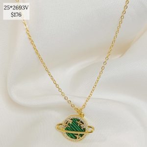 COLLAR DIJE PLANETA CONTORNO CZ FONDO COLOR