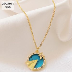 COLLAR CIRCULO AVION Y LUCERO FONDO COLOR