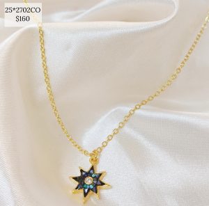 COLLAR LUCERO MINI CENTRO CZ FONDO RESINA MOSAICO COLOR