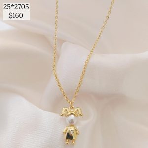 COLLAR DIJE NI?A CABEZA PERLA