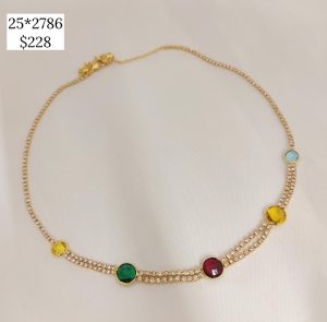 CHOKER CZ COLORES CIRC FACETADAS EN CAD CZ MINI