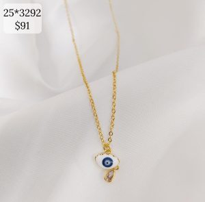 COLLAR DIJE OJO BLANCO LAGRIMA CIRCONIA