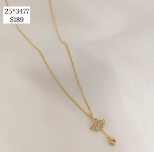 COLLAR ABANICO BOCA ABAJO PAVE