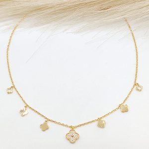 CHOKER FLKORES CON CERNTRO MADRE PERLA