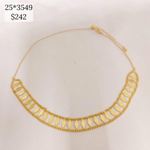 CHOKER DOBLE CADENA CON ROMBOS EN MEDIO