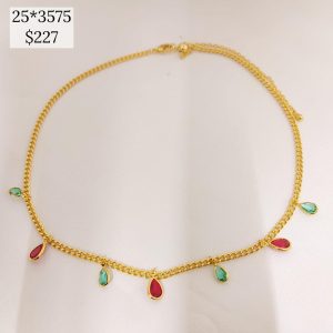 CHOKER DIJE CADENA CON GOTAS COLORES