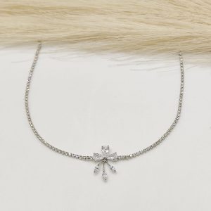 CHOKER CADENA CZ CON RACIMO CZ FLOR