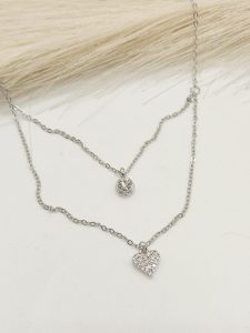 COLLAR DOBLE CADENA DIJE CIRCONIA