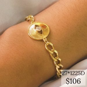 PULSERA CADENA DIJE BOMEADO OJO CENTRO
