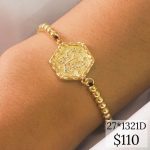 PULSO BOLITAS DIJE HEXAGONO MARIPOSA