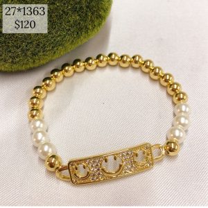 PULSO PERLA ELASTICO RECT BRILLOS CARAS FELIZ