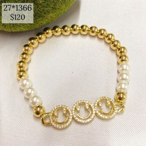 PULSO PERLA ELASTICO 3 CARA FELIZ BRILLO