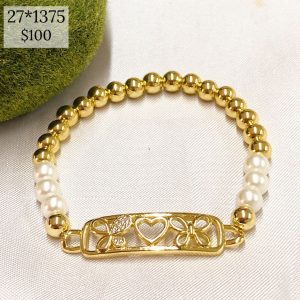 PULSO PERLA ELASTICO MARIPOSA CORAZ MARIPOSA