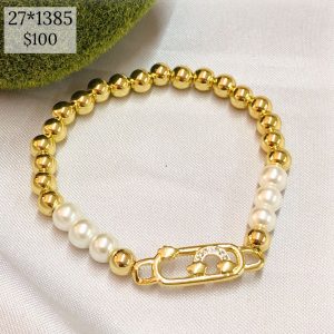 PULSO PERLA ELASTICO ARCOIRIS BRILLOS