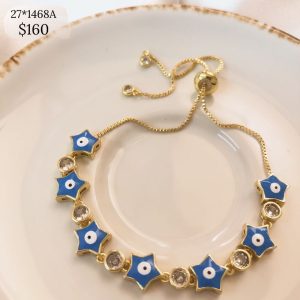 PULCERA ESTRELLAS OJO Y CZ AZUL
