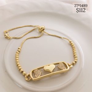 PULCERA MARCO CON CORAZON 2 LATERALES BRILLOS AJUSTABLE