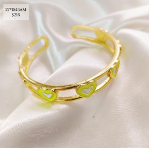 PULSERA DOS TIRAS Y CORAZON COLOR MIXTO