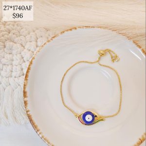 PULSO AJUSTABLE OJO CONTORNO CZ COLORES EN PUNTA