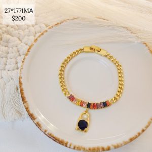 PULSO BAGUETTE CANDADO CZ CUADRO