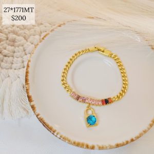 PULSO BAGUETTE CANDADO CZ CUADRO