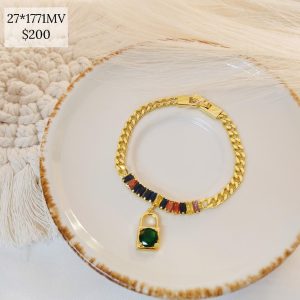 PULSO BAGUETTE CANDADO CZ CUADRO