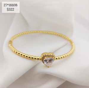 ARO BOLITAS CON CORAZON CIRCONIA