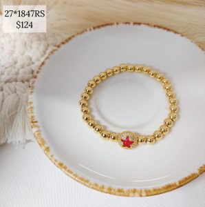 PULSO FLEXIBLE DE BOLA CON CZ ESTRELLA EN BOLA