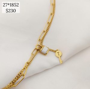 PULSO DOBLE CADENA DE ESLABON CON CANDADO