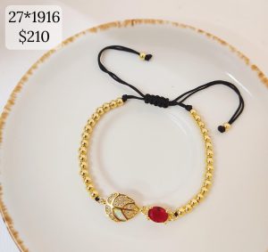 PULSO AJUSTABLE DE BOLITAS OJA Y CZ