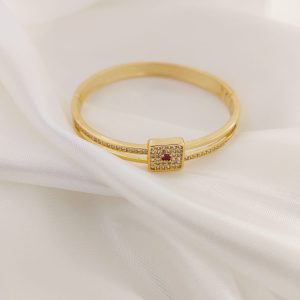 ARO RIGIDO MITAD CIRCONIA DIJE CUADRADO OJO CZ