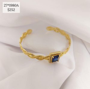 PULSO RIGIDO ESES ENCONTRADAS CENTRO RECTANGULO CZ COLOR