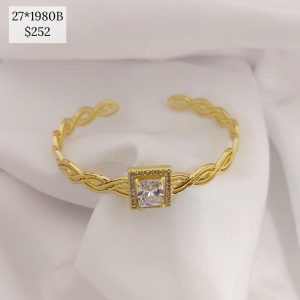 PULSO RIGIDO ESES ENCONTRADAS CENTRO RECTANGULO CZ COLOR