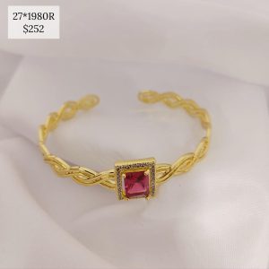 PULSO RIGIDO ESES ENCONTRADAS CENTRO RECTANGULO CZ COLOR