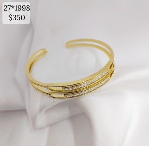 BRAZALETE DOS RIELES CON CIRCONIAS