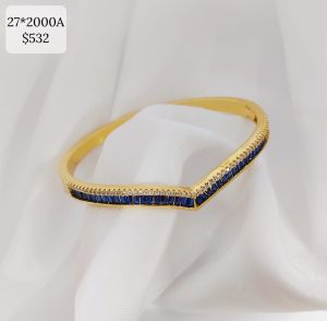 BRAZALETE V EN CURVA CON BAGUETTES COLORES