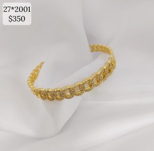 BRAZALETE CADENA PLANCHADA CZ RIGIDO