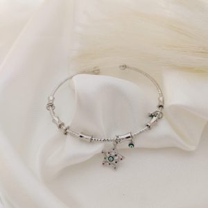 PULSO RIGIDO CON ZIRCONIA Y DIJE DE ESTRELLA