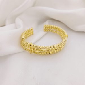 PULSO RIGIDO 3 AROS DE BOLITAS DIAMANTADAS