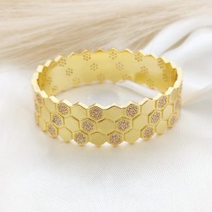 BRAZALETE RIGIDO PANAL PAVE SALTEADO