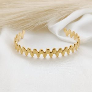 BRAZALETE ARO DE PEPITAS ZIG ZAG