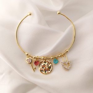 PULSO RIGIDO DE DIJES CORAZON, LLAVE