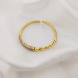 PULSO RIGIDO MITAD ZIRCONIAS Y CADENA