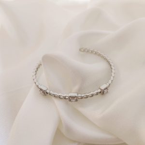 PULSO RIGIDO ESLABONES CON 3 CUADROS ZIRCONIA