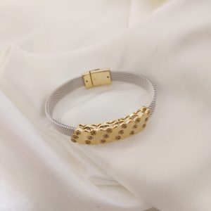 PULSO RIGIDO DE MALLA PLACA CON ZIRCONIAS
