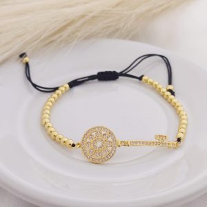 PULSO AJUSTABLE LLAVE CON HILO NEGRO