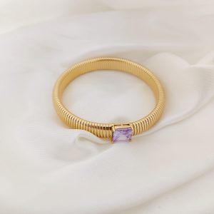 BRAZALETE RAYAS 10 MM CON CIRCONIA COLOR