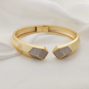 BRAZALETE BARA CUBO PAVE PUNTAS