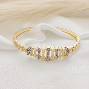 BRAZALETE HUESITOS PARADOS  LISO/PAVE