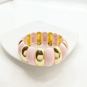 PULSO ELASTCO DONA EN GAJOS ORO/COLOR