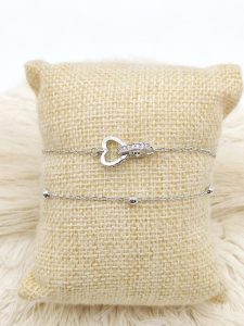 PULSO DOBLE CADENA DIJE PAVE CIRCONIA